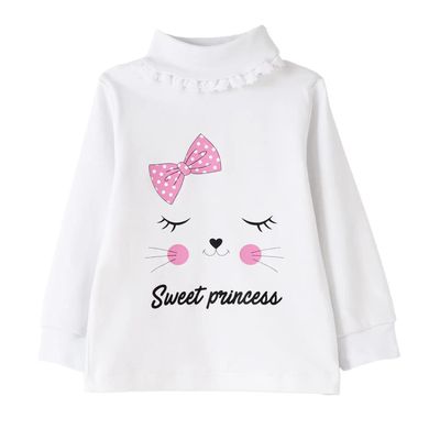 بلوز آستین بلند یقه ایستاده دخترانه مدل MDSS-CH5218