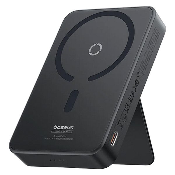 پاوربانک بیسیم 20 وات بیسوس مدل MagPro Magnetic Bracket 20w با ظرفیت 5000 میلی آمپر ساعت به همراه کابل USB-C به USB-C