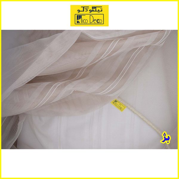 پرده تیکو دکو مدل حریر نازک ژرسه سه لاین ژوردار سایز 140*280 سانتی متر