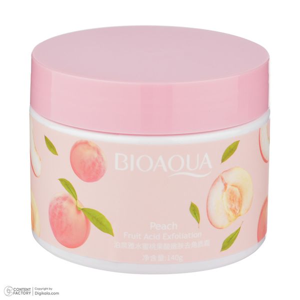 کرم اسکراب صورت و بدن بی آکوا مدل Peach مناسب برای انواع پوست وزن 140 گرم
