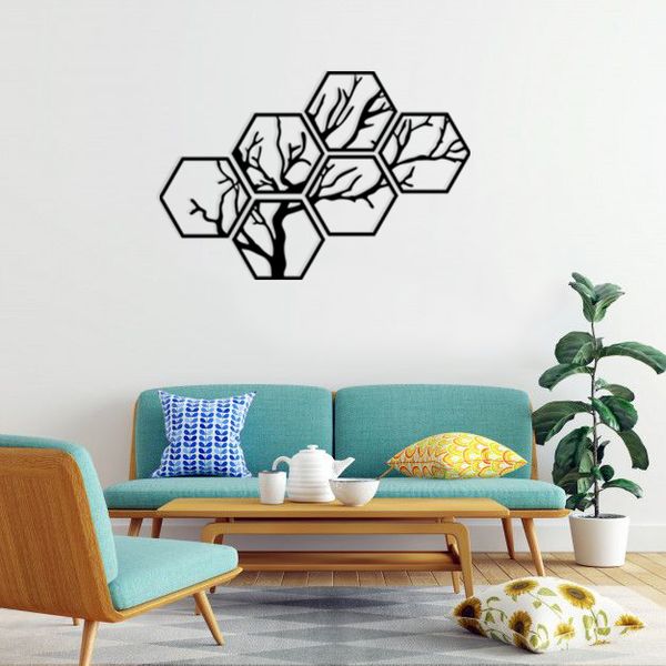 دیوارکوب ماهوت طرح درخت مجموعه 6 عددی