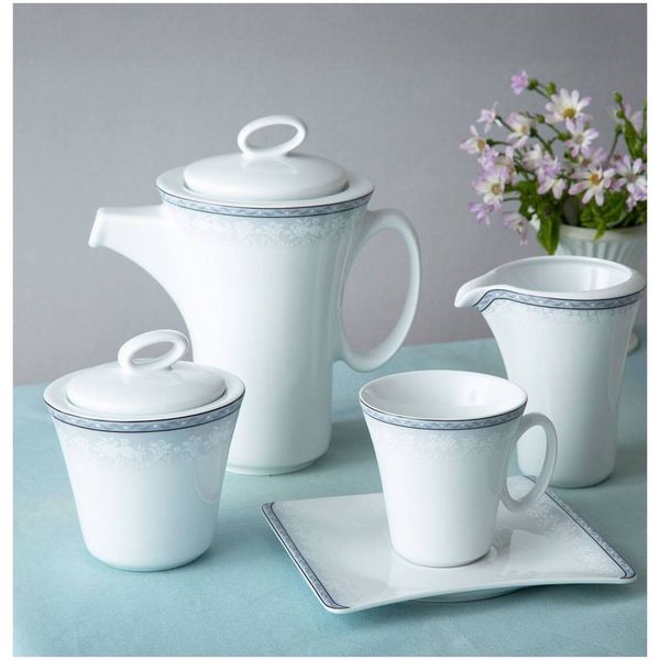 سرویس غذاخوری 97 پارچه چینی زرین ایران مدل وایت رز درجه یک