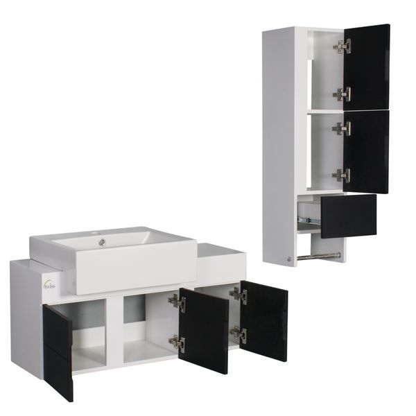 ست کابینت و روشویی توییس مدل tws 1017 به همراه آینه و باکس
