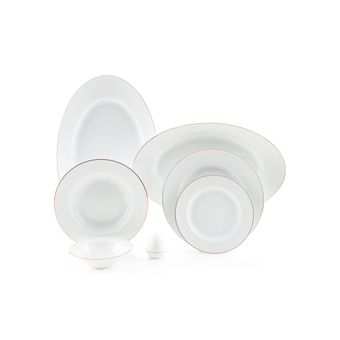 سرویس غذاخوری 28 پارچه چینی زرین ایران مدل ایتالیا اف رزگلد درجه 3