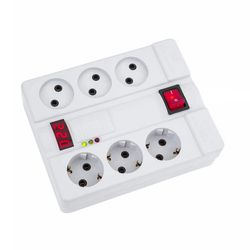 محافظ ولتاژ پارت الکتریک 6 خانه دیجیتالی با کابل 5 متری