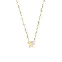 گردنبند طلا 18 عیار بچگانه گالری طلا مریم اکرمی مدل فیل خطی