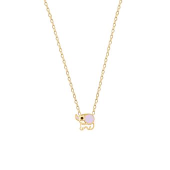 گردنبند طلا 18 عیار بچگانه گالری طلا مریم اکرمی مدل فیل خطی