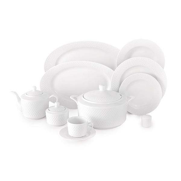 سرویس غذاخوری 102 پارچه چینی زرین ایران طرح رادیانس ساده درجه عالی