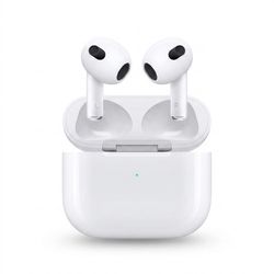 هدفون بلوتوثی اپل مدل AirPods 3 با نویز کنسلینگ میکروفون (ENC)، درگاه شارژ لایتنینگ، دارای سنسور تشخیص پوست و پشتیبانی از فرمان
