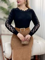 بلوز بافت آستین تور 2231