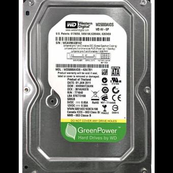 هارد دیسک اینترنال وسترن دیجیتال مدل WD Green Power ظرفیت 500 گیگابایت