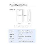 پاوربانک 22 وات بیسوس مدل LIPOW Dual ظرفیت 20000 میلی‌آمپرساعت به همراه کابل USB-C و لایتنینگ