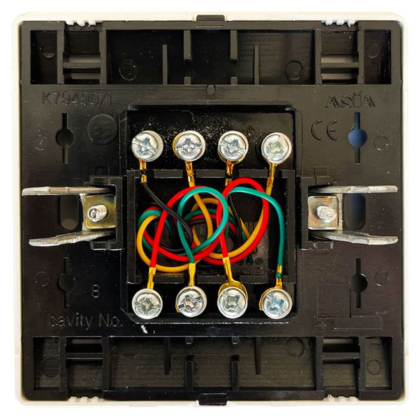 پریز تلفن دو قلو صنایع آسیا الکتریک مدل کریستال BLK-GLD