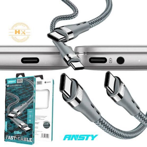 کابل USB-C انستی مدل S-023-PT FAST CABLE 65W طول یک متر