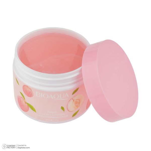 کرم اسکراب صورت و بدن بی آکوا مدل Peach مناسب برای انواع پوست وزن 140 گرم