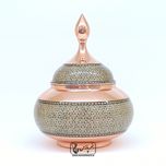 قندان بزرگ مس و خاتم هنر پارس