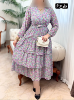 پیراهن حریر طبقه ای 3170