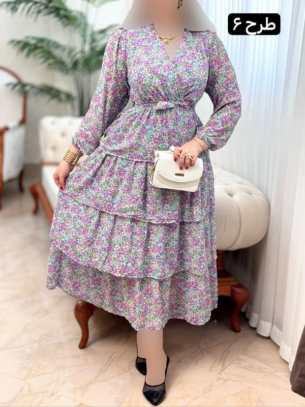 پیراهن حریر طبقه ای 3170
