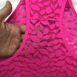 ست شورت و سوتین زنانه ژوبین مدل گیپوری طرح برگ رنگ سرخابی