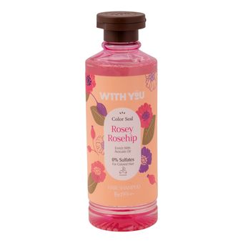 شامپو تثبیت کننده رنگ مو ویت یو مدل Rosey Rosehip با عصاره رزهیپ و روغن آووکادو حجم 300 میلی‌لیتر مناسب موهای رنگ شده و پوست سر 