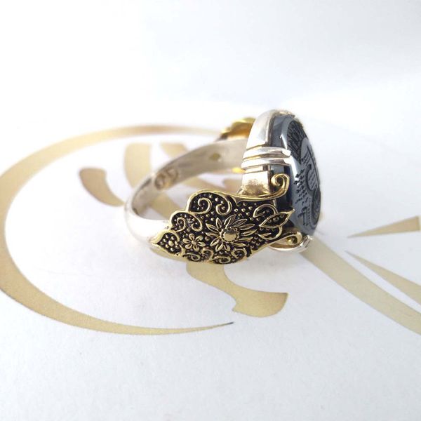 انگشتر نقره مردانه ملک زیور مدل حدید عین علی کد 226