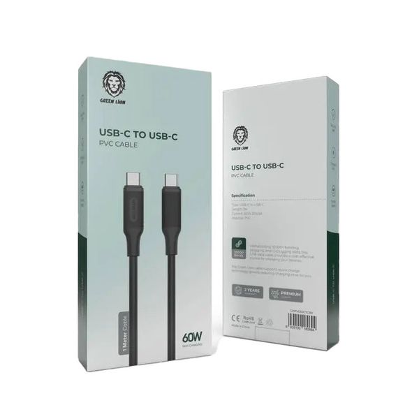 کابل USB-C گرین لاین مدل GNPVC60CTCBK طول 1 متر