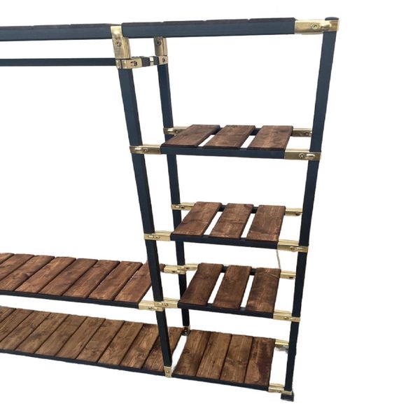 رگال لباس و کمد باز فلز و چوب مدل افرا