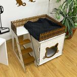 جای خواب سگ و گربه مدل لانه چوبی کد B70