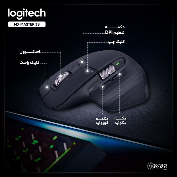 Mouse Logitech MX MASTER 3S BLACK Wireless