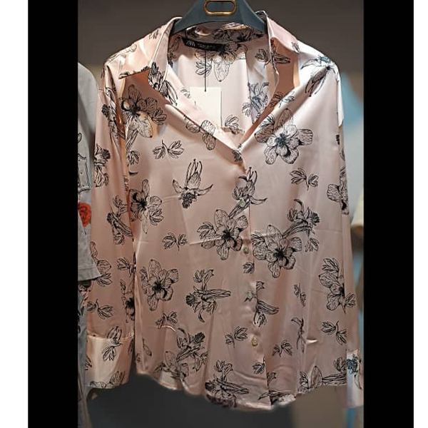 شومیز مجلسی زنانه ساتن ابریشم برند ZARA وارداتی