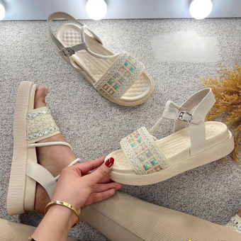 صندل زنانه مجلسی لژدار مدل آبرنگ