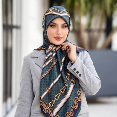 روسری ابریشم توییل طرح زنجیر