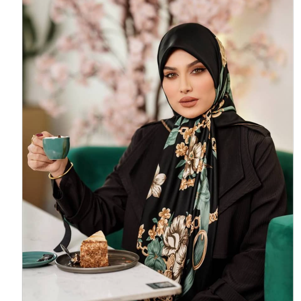 روسری ابریشم توییل طرح گل