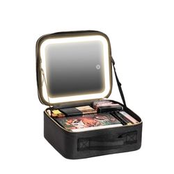 کیف مکعبی آرایشی گرین لاین با آینه چراغ دار (Green Lion Makeup Organizer with Lighted Mirror)