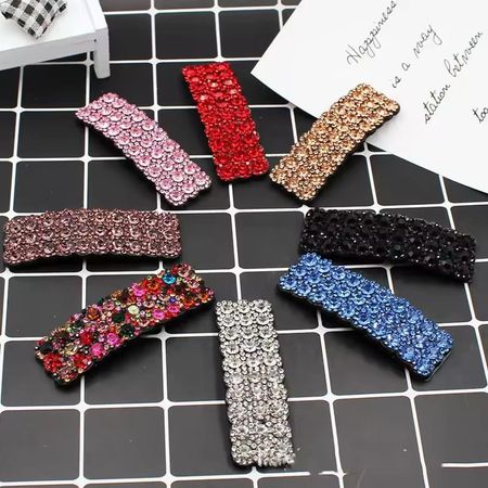 کلیپس مو نگین‌دار براق زنانه – مدل مستطیلی