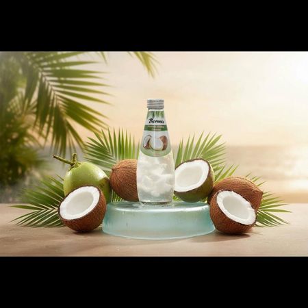 نوشیدنی تیکه نارگیل شیشه طعم نارگیل