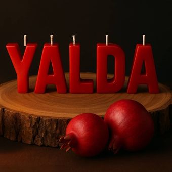 شمع شب یلدا مدل حروف یلدا