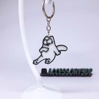 جاکلیدی و آویز کیف فانتزی طرح گربه سایمون شکمو SIMON CAT KEYCHAIN