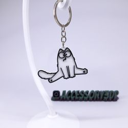 جاکلیدی و آویز کیف فانتزی طرح گربه سایمون نشسته SIMON CAT KEYCHAIN