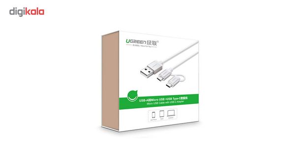 کابل تبدیل USB به USB-C/microUSB یوگرین مدل US177 طول 1.5 متر