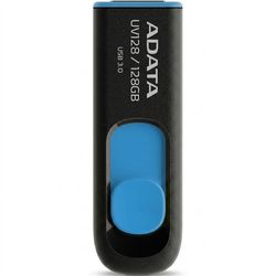 فلش مموری کشویی ای‌دیتا مدل DashDrive UV128 ظرفیت 128GB، رابط USB 3.0 با سرعت خواندن 90 و نوشتن 40 مگابایت بر ثانیه، طراحی  بدون