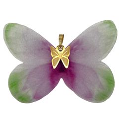 آویز گردنبند طلا 18 عیار زنانه گالری صادقی طرح پروانه پارچه ای کد 34