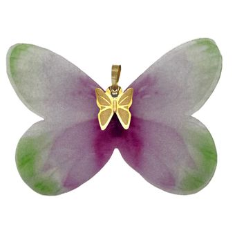 آویز گردنبند طلا 18 عیار زنانه گالری صادقی طرح پروانه پارچه ای کد 34