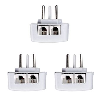 سه شاخه تلفن مدل دو سوکت بسته 3عددی