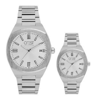 ست ساعت مچی عقربه‌ای کوارتز زنانه و مردانه کرست مدل 6292-5/6293-5