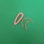 گیره مو زنانه مدل ماه و بیضی بسته 2 عددی