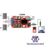 ماژول آمپلی فایر 2X50W استریو مدل XH-M189 با تراشه TPA3116D2