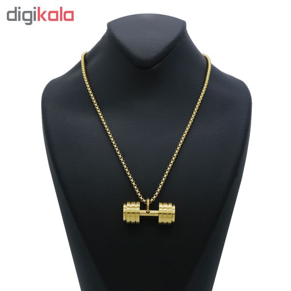گردنبند مردانه طرح دمبل کد Dm015