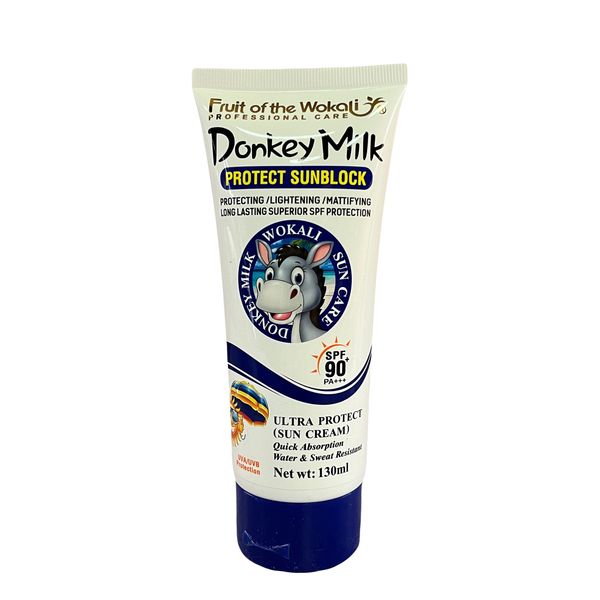 کرم ضد آفتاب بدون رنگ وکالی SPF 90 مدل شیر الاغ مناسب انواع پوست حجم 130 میلیلیتر