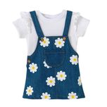 ست تی شرت آستین کوتاه و سارافون نوزادی مدل MDSS-CH2405